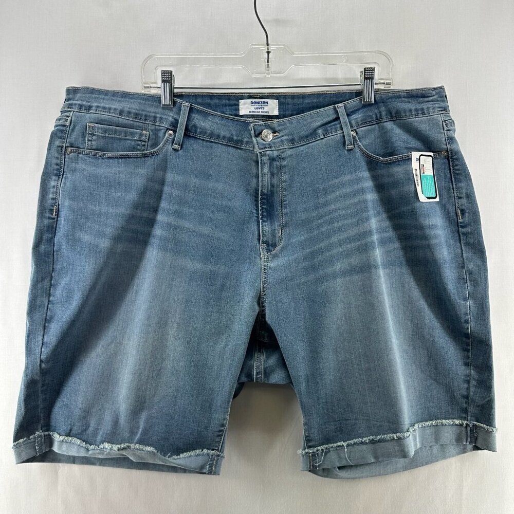 DENIZEN from Levi's Shorts Womens Sz 24 Bermuda Jean 8" Cuffed Denim Blue